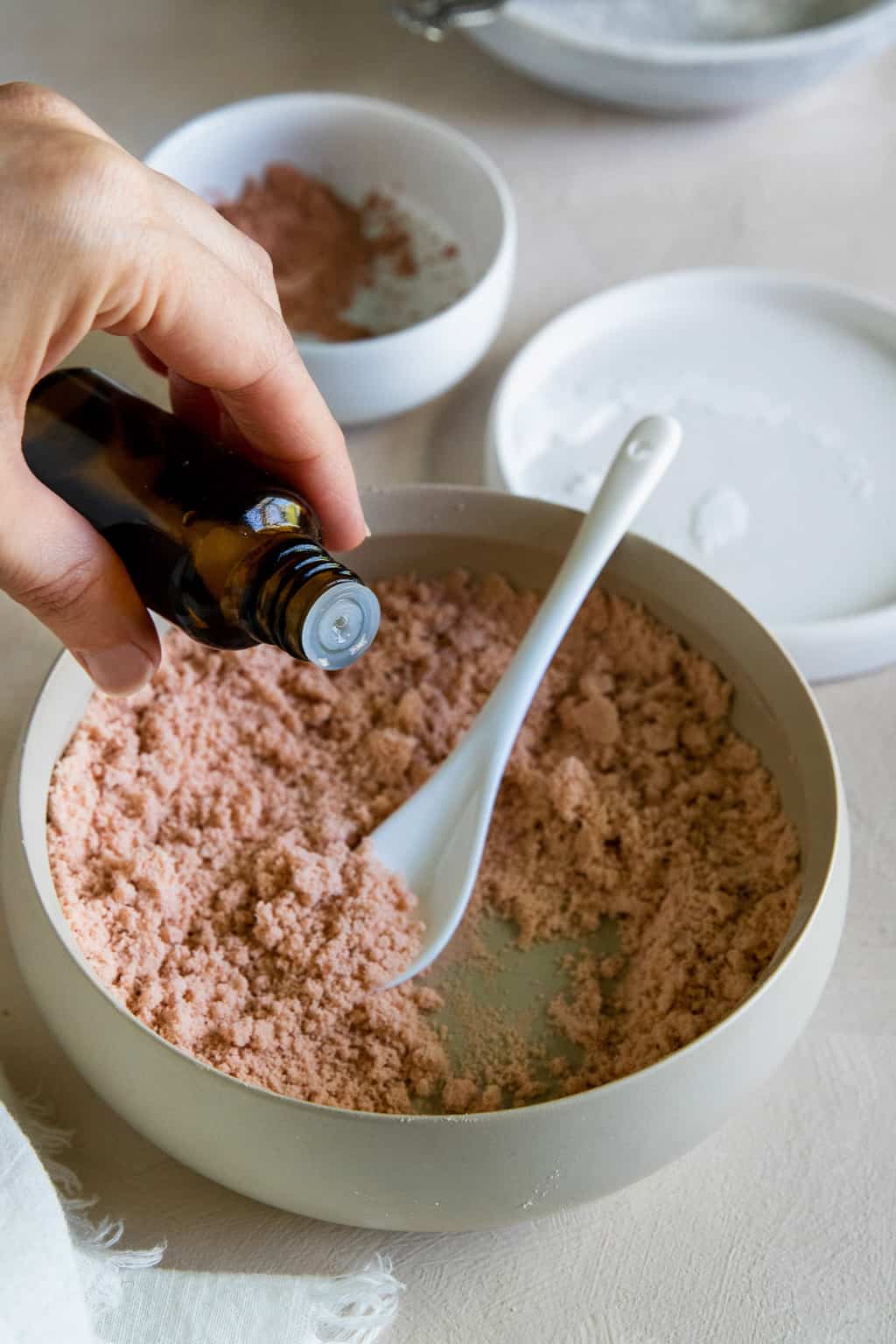 Add essential oil to make your own scented shower bombs