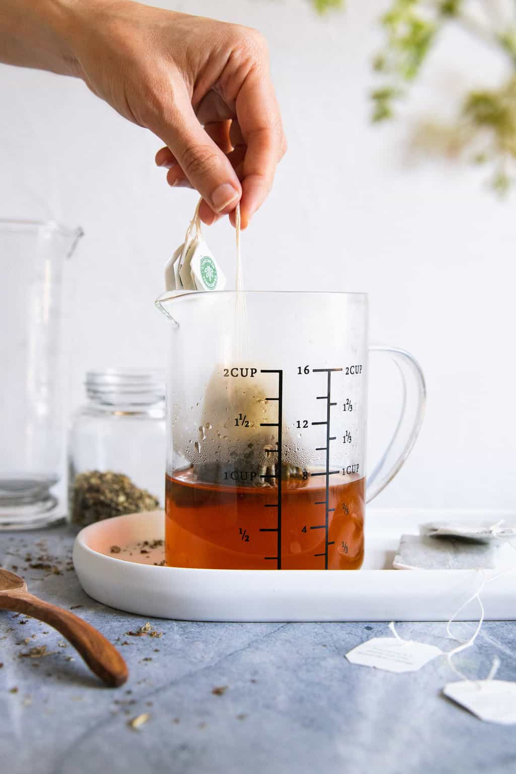 Steep black tea for a homemade tanning spray