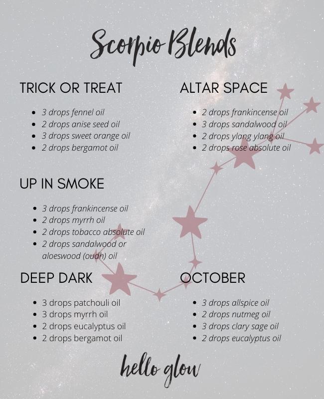 Essential Oils for Scorpio + Diffuser Blends