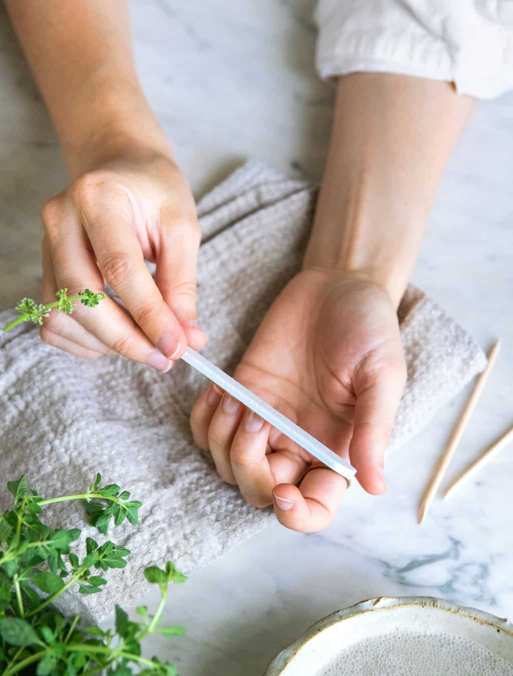 File nails for an at-home manicure