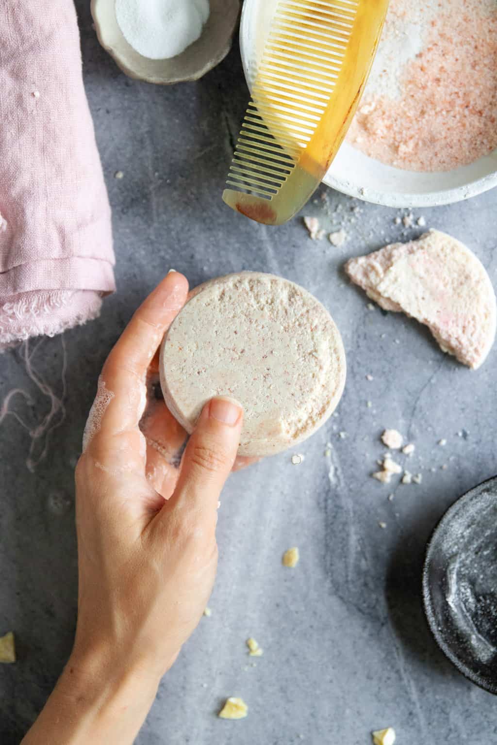 DIY sea salt shampoo bar