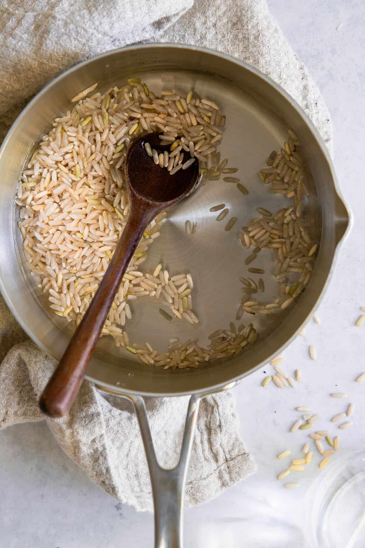 Making rice water for hair growth spray