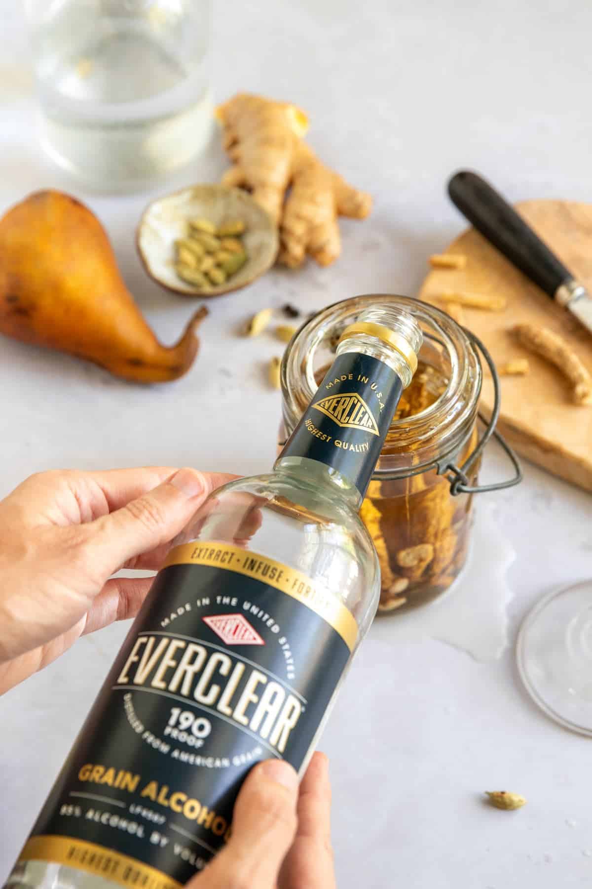 Making a homemade tincture with Everclear and ginseng