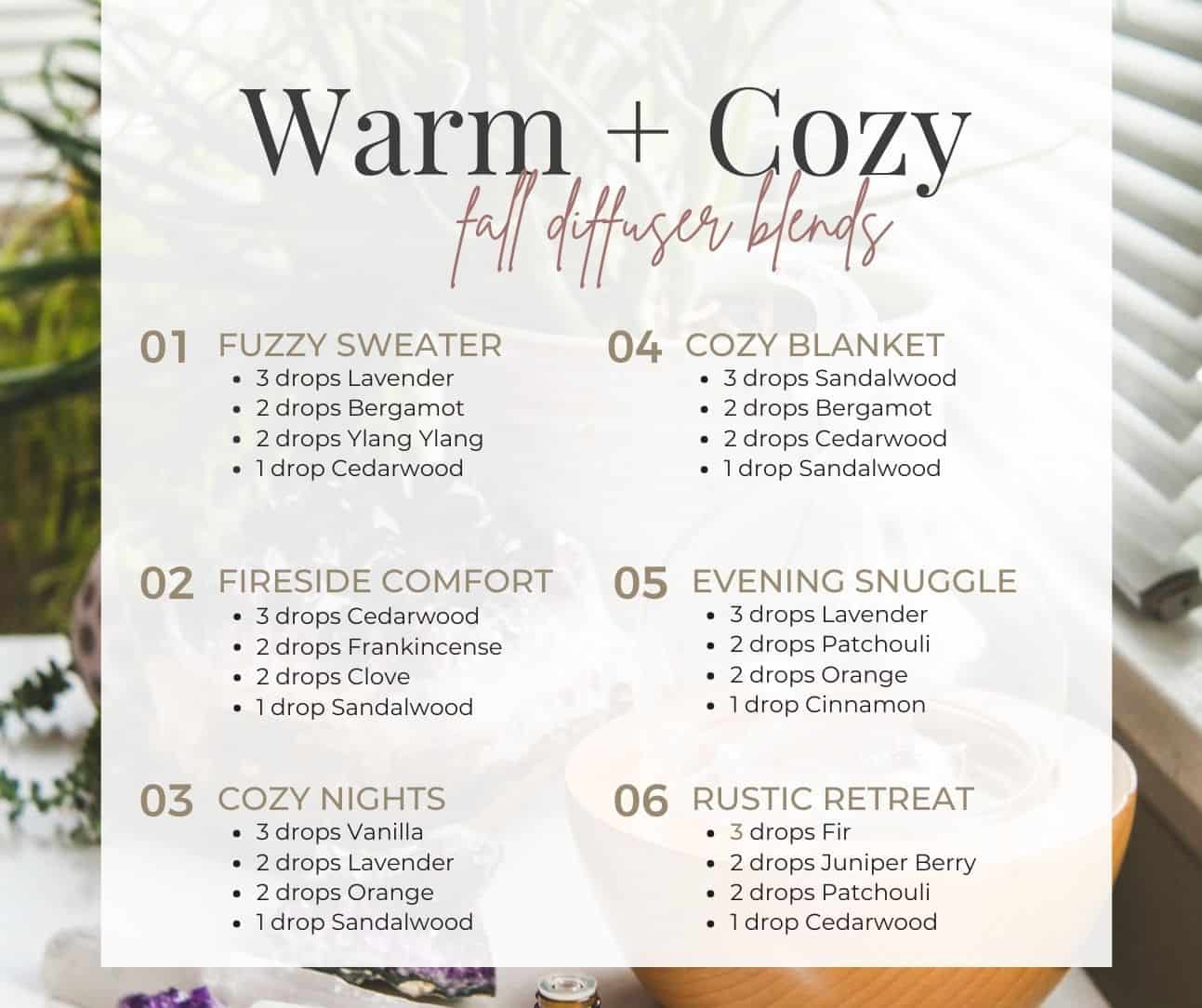 8 Perfect Winter Essential Oil Blends to Diffuse for Cozy Cold Days -  Living Well + Learning Well