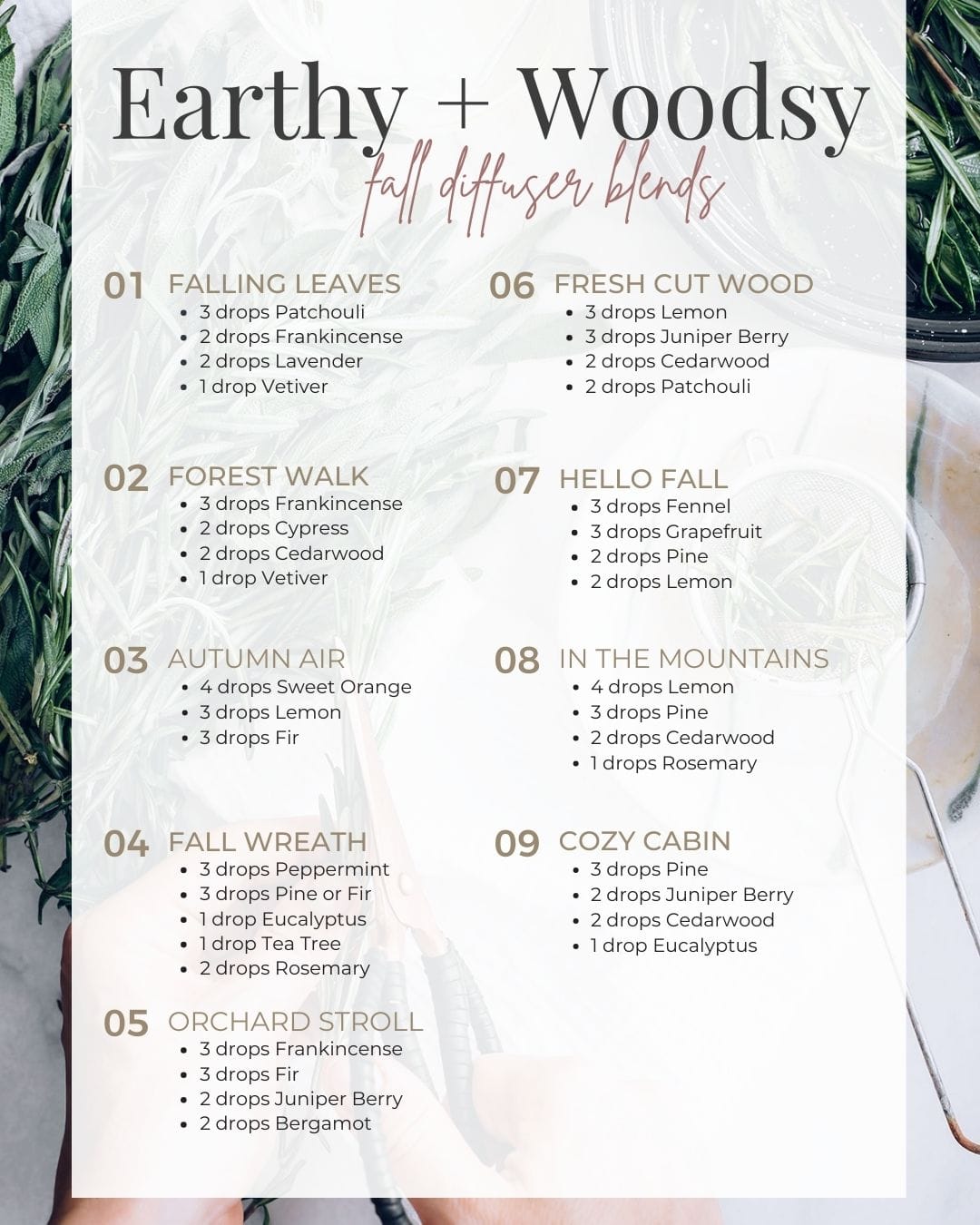 Fall Diffuser Blends - 10 Essential Oil Recipes for Autumn