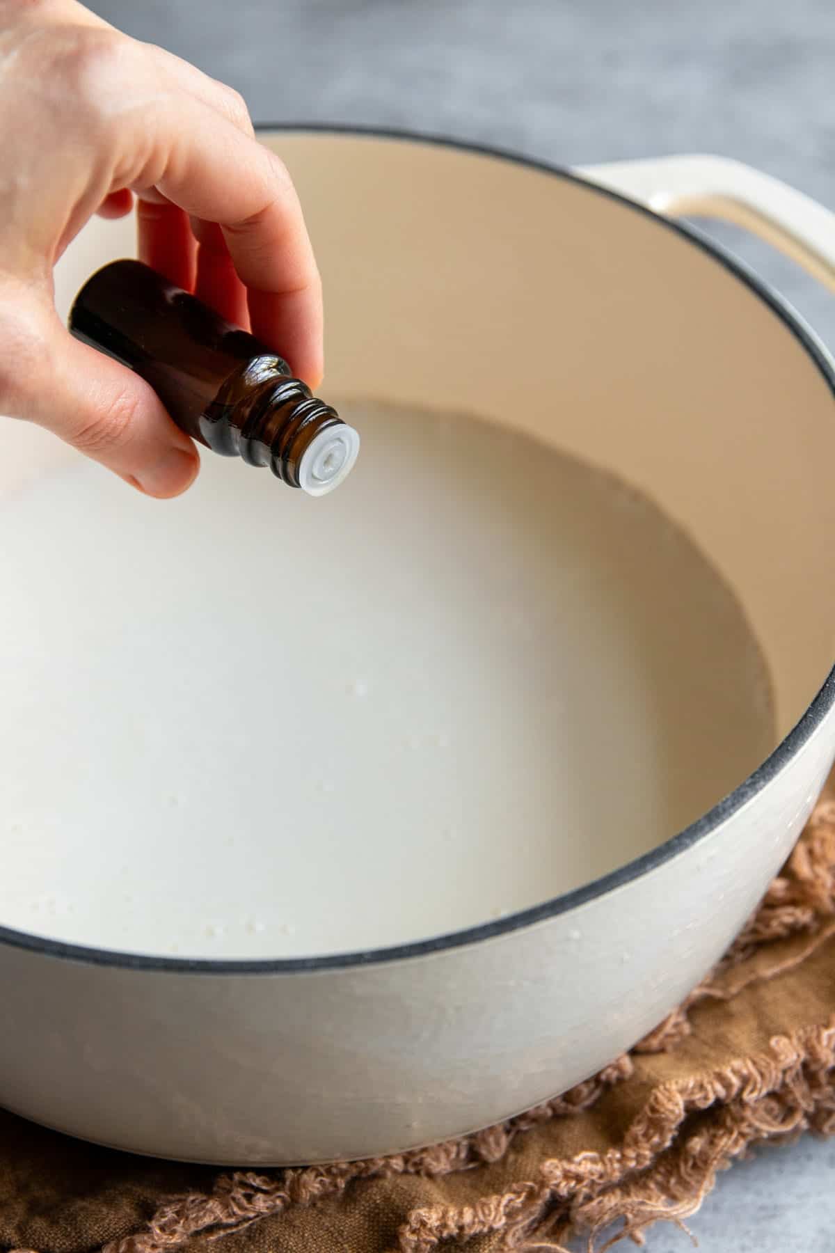 Adding essential oils to homemade protein hair mask