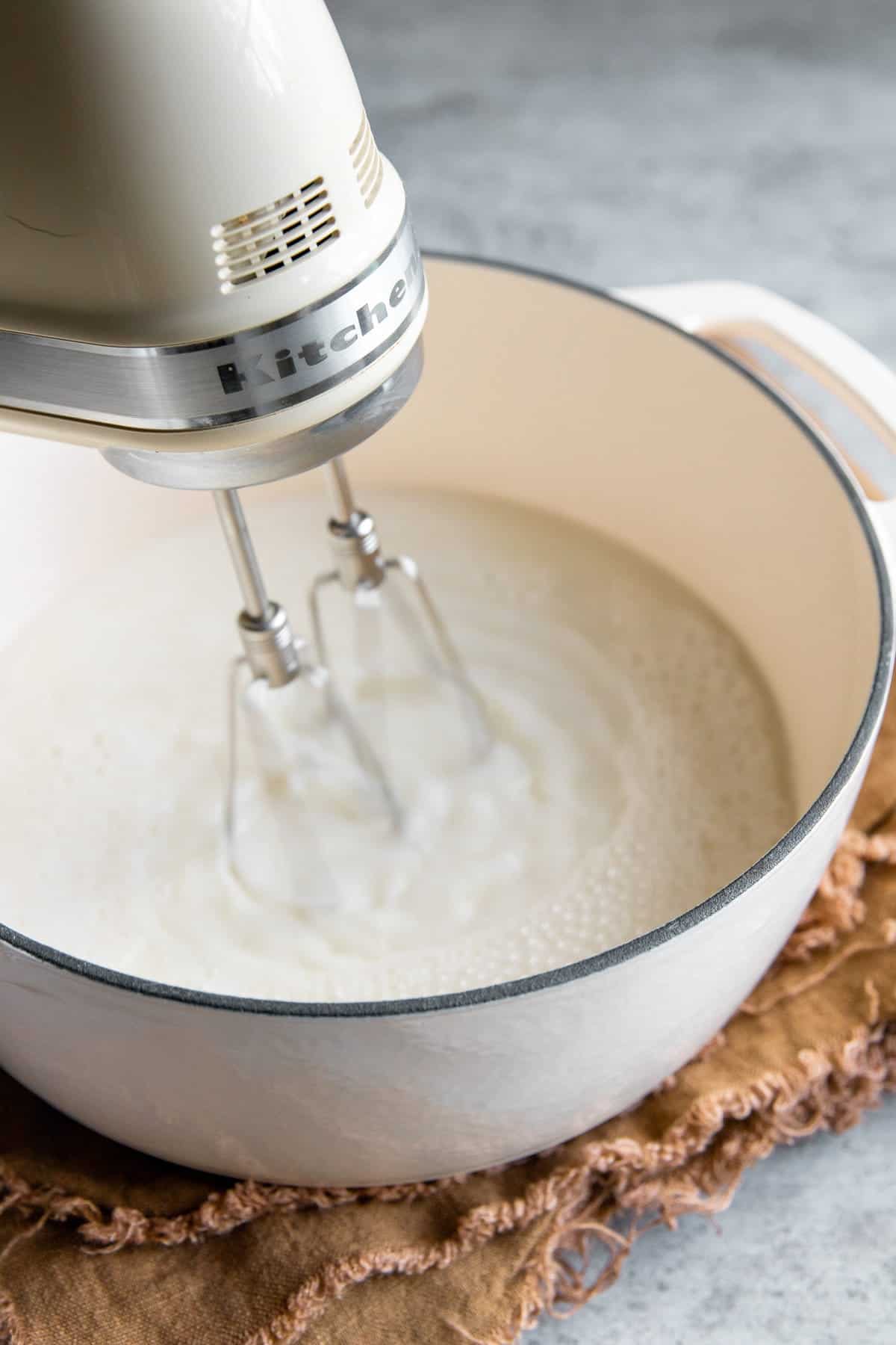 Combine ingredients and mix with a hand mixer