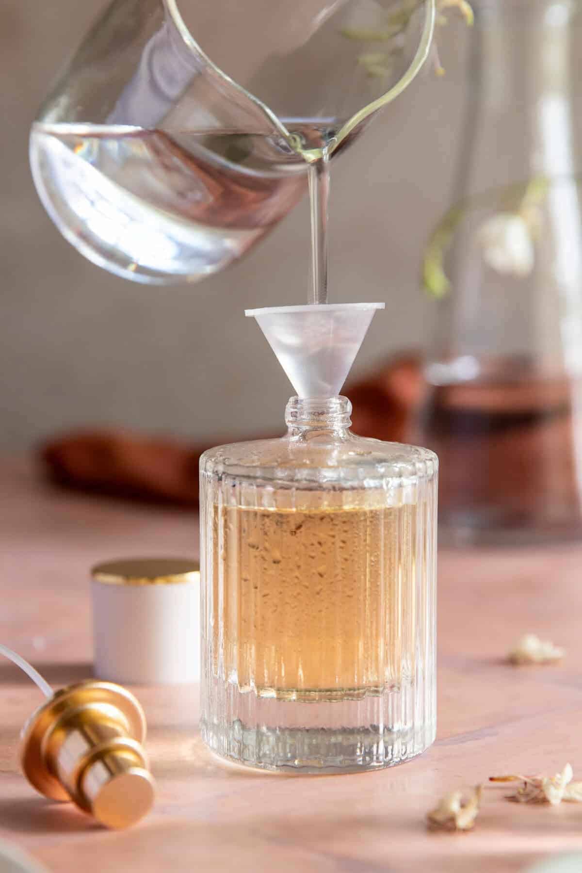 Add water to homemade caramel vanilla perfume recipe