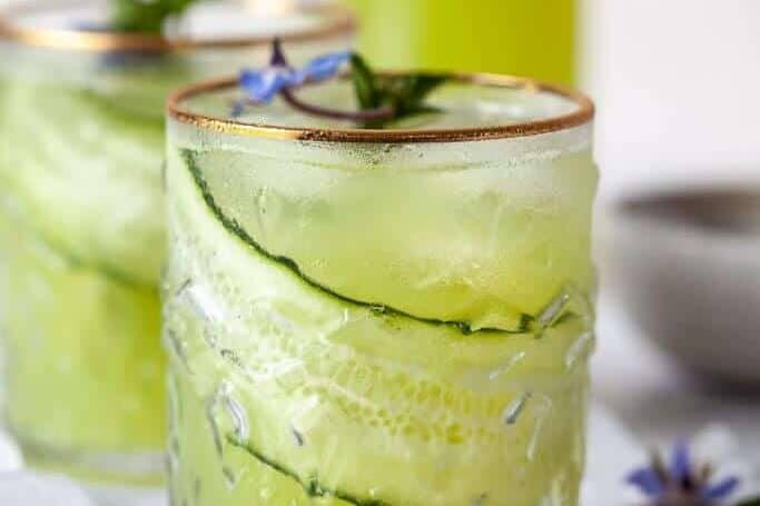 Cucumber lime mocktail from Vibrant Plate