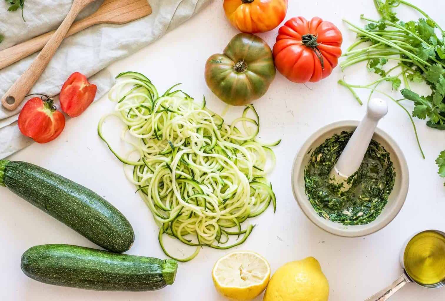 Detox Zucchini Noodles with Cilantro Pesto