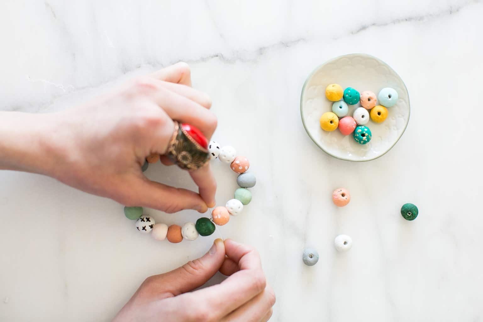 How to string beads for bug-repelling bracelet