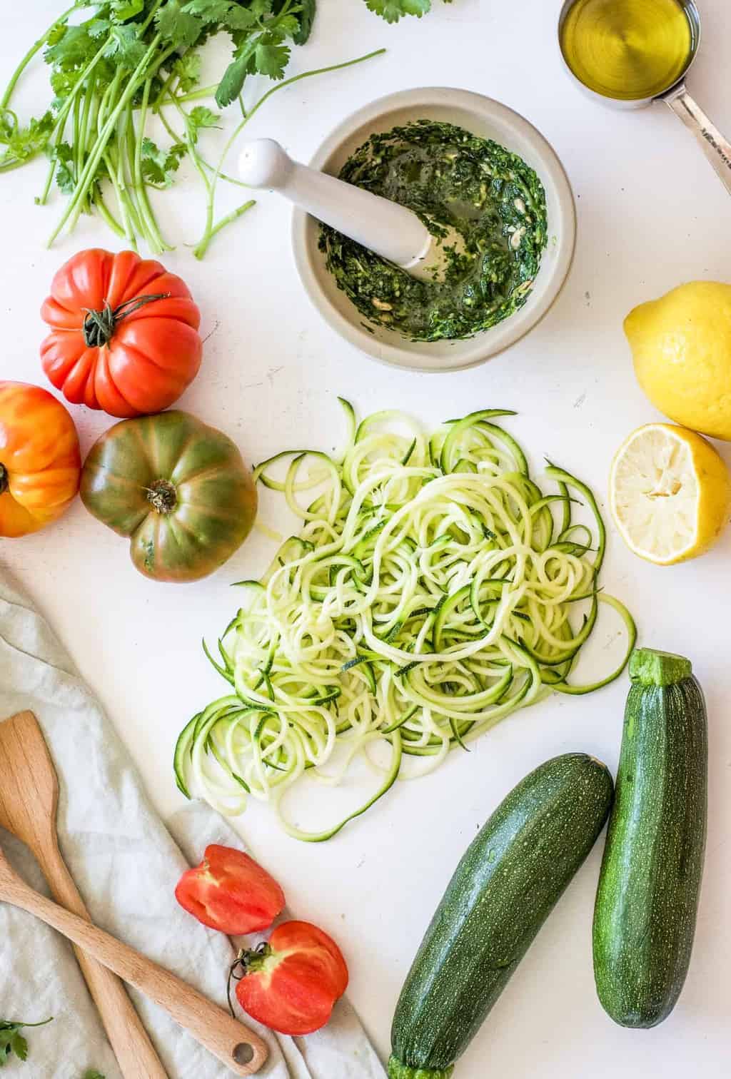 a detox dinner you won’t hate: zucchini noodles with cilantro pesto